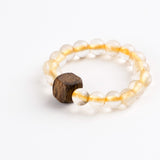 Golden Rutilated Quartz & Agarwood Ring