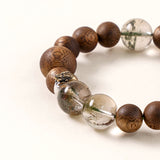 Rabbit Zodiac Guardian Bracelet – Garden Quartz & Wood for Heart Clarity