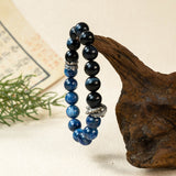  Blue Kyanite Tiger's Eye Crystal with Dragon Guardian Bracelet