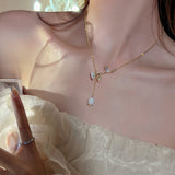 Ethereal Rose Pendant Necklace