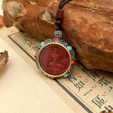 Cinnabar necklace - Guardian Buddhas of the Zodiac Signs