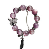 Amethyst Butterfly Crystal Bracelet