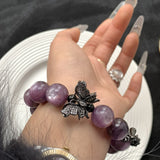 Amethyst Butterfly Crystal Bracelet