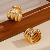 Golden Ripple Hoop Earrings