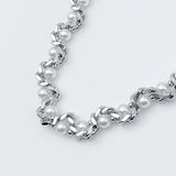 Twisted Elegance Pearl Chain Necklace