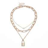 Lock & Heart Layered Necklace