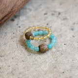 Amazonite & Agarwood Ring