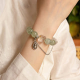 Qi Nan Agarwood & Prehnite Beaded Bracelet
