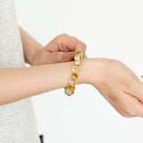 Golden Tiger Eye &amp; Citrine Energy Bracelet with Silver-Plated Accent
