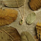Olive Glow Crystal Pendant Necklace