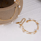 Lumière Dual Chain Pearl Bracelet