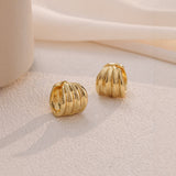 Golden Ripple Hoop Earrings