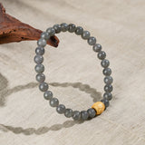 Smoky Amethyst Jade & Mantra Bead Bracelet