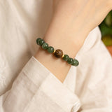 Qi Nan Agarwood & Celestial Jade Beaded Bracelet