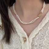 Retro Twist Pearl Choker Necklace