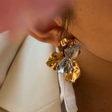Sculpted Metallic Orchid Earrings