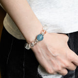 Aquamarine Clear Quartz Bracelet