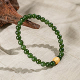 Green Jade Mantra Bead Bracelet