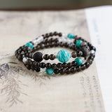 Zebra Amazonite & Obsidian Energy Necklace
