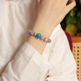 Natural Kunzite & Amazonite Beaded Bracelet