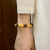 Qi Nan Agarwood & Resin-yellow Calcite Beaded Bracelet