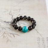 Zebra Amazonite & Silver Sheen Obsidian Ring