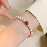Southern Red Agate Pearl Harmony Bracelet
