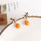 Orange Blossom Enamel Earrings – Energize with Joyful Charm