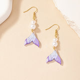 Mermaid Tail Pearl Drop Earrings