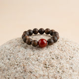 Red Agate & Agarwood Energy Ring