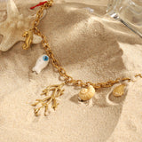 Golden Ocean Charm Necklace