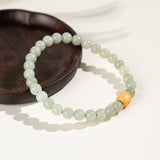 Hetian Jade &amp; Mantra Bead Bracelet