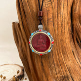 Cinnabar necklace - Guardian Buddhas of the Zodiac Signs