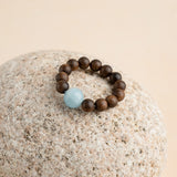 Agarwood & Aquamarine Energy Ring
