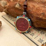 Cinnabar necklace - Guardian Buddhas of the Zodiac Signs