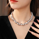 Twisted Elegance Pearl Chain Necklace