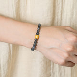 Smoky Amethyst Jade & Mantra Bead Bracelet