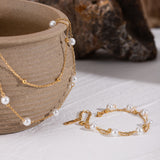 Lumière Dual Chain Pearl Bracelet