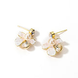 Floral Crystal Pearl Earrings