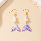 Mermaid Tail Pearl Drop Earrings
