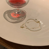 Elegant Pearl & Camellia Flower Bracelet