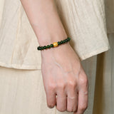 Green Jade Mantra Bead Bracelet