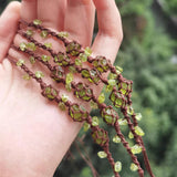 Raw Peridot Knotted Bracelet
