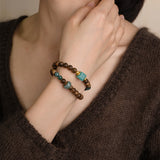 Emerald Green Clear Double Wrap Bracelet
