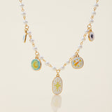Celestial Pearl Charm Necklace