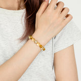 Golden Tiger Eye &amp; Citrine Energy Bracelet with Silver-Plated Accent
