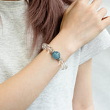 Aquamarine Clear Quartz Bracelet