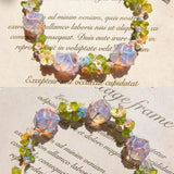 Handcrafted Raw Crystal & Flower Beaded Bracelet