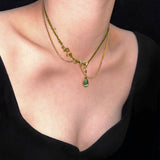 Emerald Serpent Charm Necklace