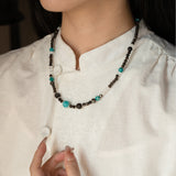 Zebra Amazonite & Obsidian Energy Necklace